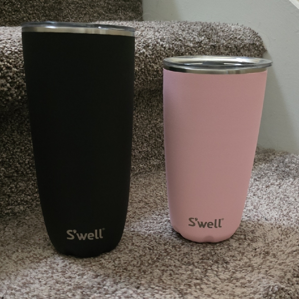 S'well Matte Black and Soft Pink Tumblers